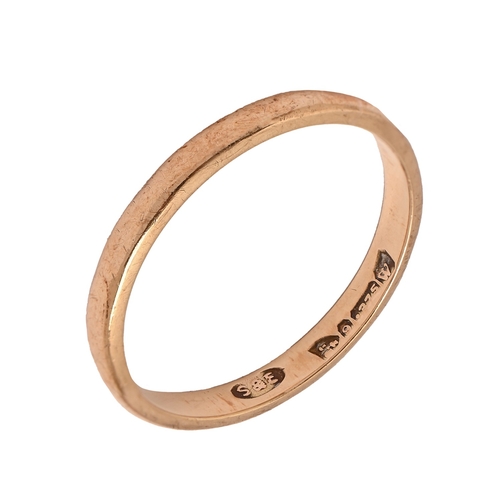 3 - A 9ct gold wedding ring, 1.9g, size P