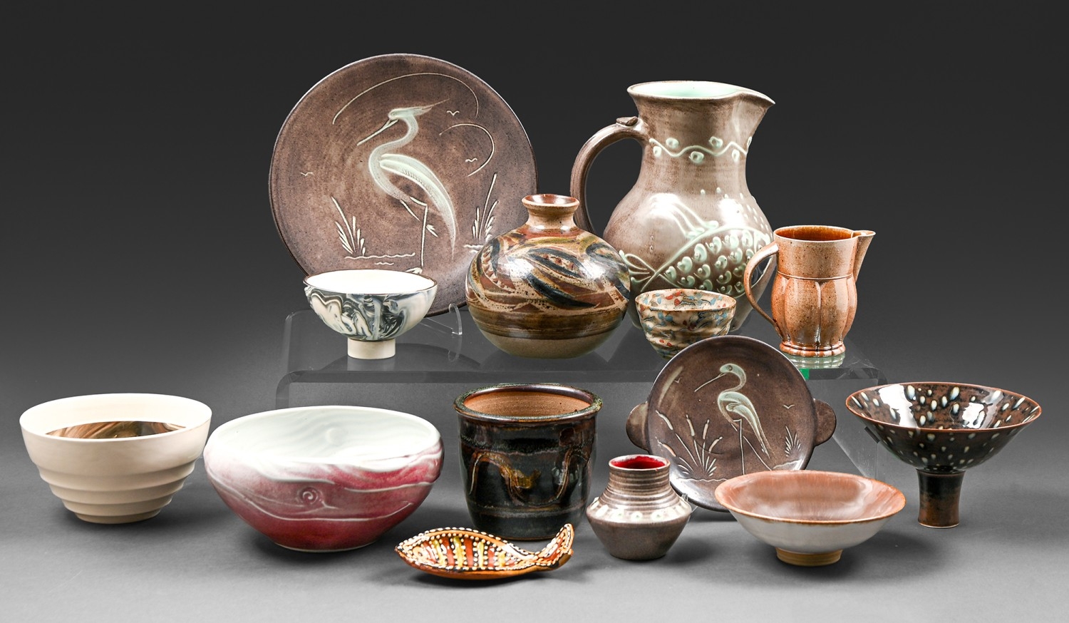 Studio Pottery. Gilles Le Corre (1956-) - Bowl, thrown stoneware with ...