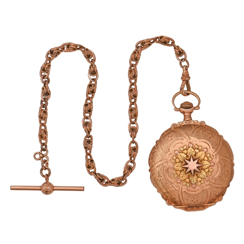 50 - A North American three-colour gold hunting cased keyless lever watch, Bunn Special, No 2977137, c190... 