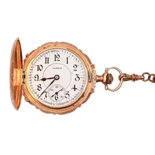 50 - A North American three-colour gold hunting cased keyless lever watch, Bunn Special, No 2977137, c190... 