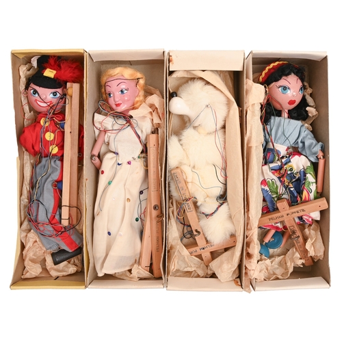 549 - Toys. Four Pelham puppets, comprising Fritzi, Poodle, Mexican Girl and SL Fairy, boxed... 