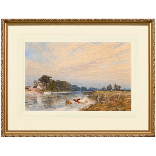 675 - William Wilde (1826-1901) - Henry Kirke White's Cottage on the River Trent, signed and dated '57, wa... 