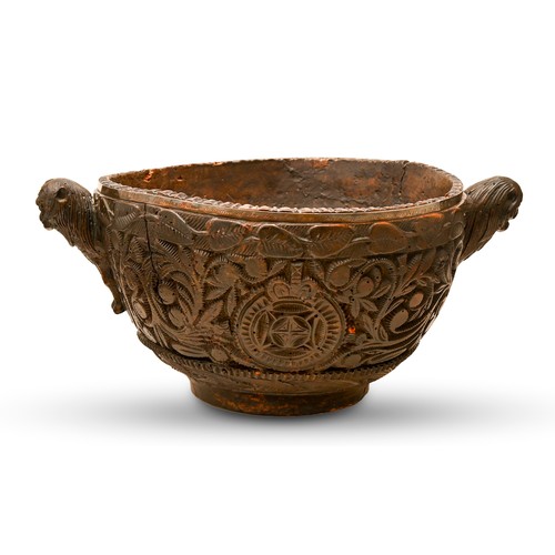 254 - Jacobite relic. An important Scottish wooden punch bowl, probably Inner Hebrides, mid 18th c, the si... 