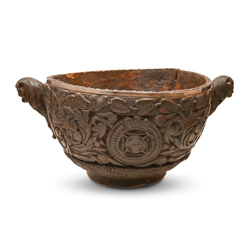 254 - Jacobite relic. An important Scottish wooden punch bowl, probably Inner Hebrides, mid 18th c, the si... 