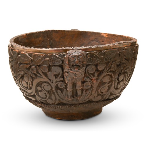 254 - Jacobite relic. An important Scottish wooden punch bowl, probably Inner Hebrides, mid 18th c, the si... 