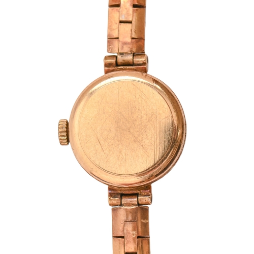 120 - A Rotary 9ct gold lady's wristwatch, 1.5cm diam, on 9ct gold textured bracelet, 12.5g... 