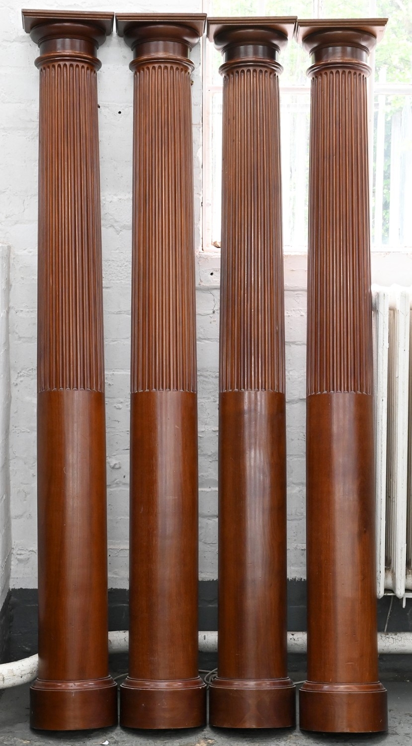 Architectural elements. A set of four classical mahogany pilasters ...