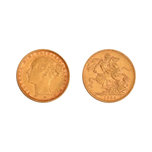 101 - Gold coin. Victoria, Sovereign 1886MNO BUYER'S PREMIUM ON THIS LOT... 