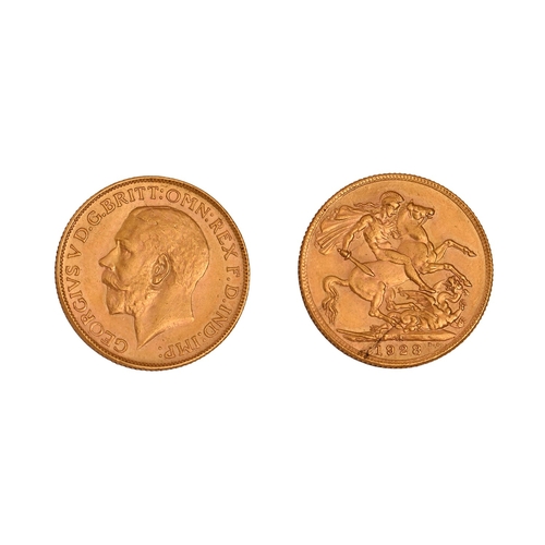 105 - Gold coin. George V, Sovereign 1928SANO BUYER'S PREMIUM ON THIS LOT... 
