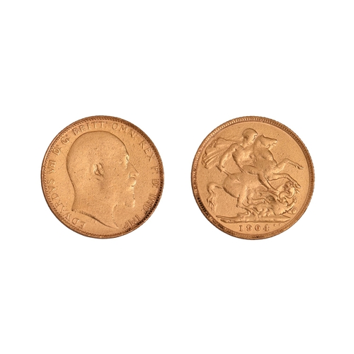 107 - Gold coin. Edward VII, Sovereign 1904NO BUYER'S PREMIUM ON THIS LOT... 