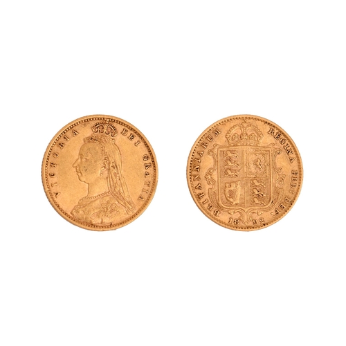 13 - Gold coin. Victoria, Half Sovereign 1892NO BUYER'S PREMIUM ON THIS LOT