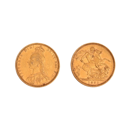 32 - Gold coin. Victoria, Sovereign 1892SNO BUYER'S PREMIUM ON THIS LOT... 
