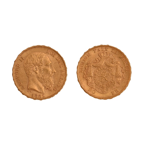 419 - Gold coin. Belgium, Twenty Francs 1882, 6.5gNO BUYER'S PREMIUM ON THIS LOT... 