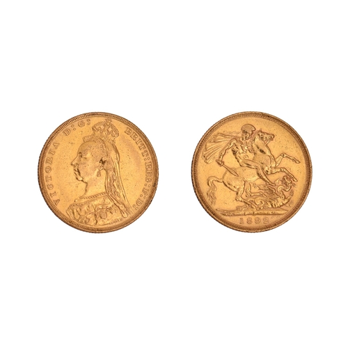 42 - Gold coin. Victoria, Sovereign 1892NO BUYER'S PREMIUM ON THIS LOT... 