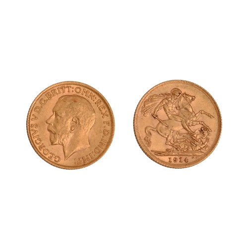 75 - Gold coin. George V, Sovereign 1914NO BUYER'S PREMIUM ON THIS LOT... 