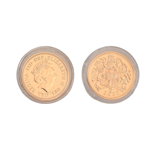 78 - Gold coin. Elizabeth II, Sovereign 2022 BUNO BUYER'S PREMIUM ON THIS LOT... 