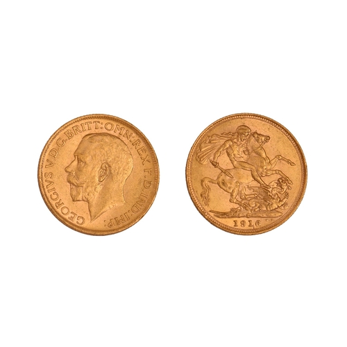 82 - Gold coin. George V, Sovereign 1916SNO BUYER'S PREMIUM ON THIS LOT... 