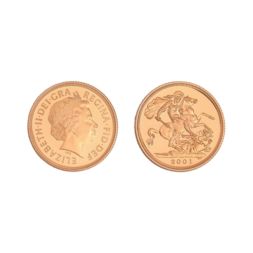 83 - Gold coin. Elizabeth II, Sovereign 2001 BUNO BUYER'S PREMIUM ON THIS LOT... 