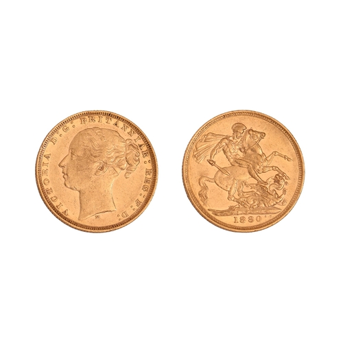 84 - Gold coin. Victoria, Sovereign 1880MNO BUYER'S PREMIUM ON THIS LOT... 
