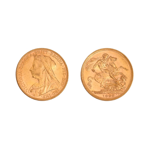 89 - Gold coin. Victoria, Sovereign 1898MNO BUYER'S PREMIUM ON THIS LOT... 