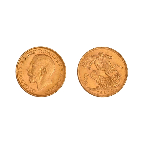 93 - Gold coin. George V, Sovereign 1918NO BUYER'S PREMIUM ON THIS LOT... 