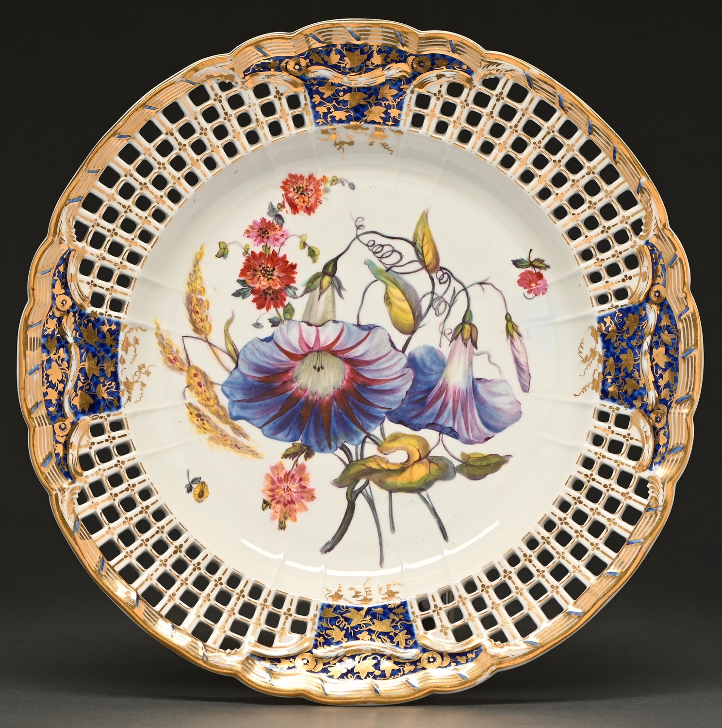 A fine Derby shaped circular cabinet plate, c1811, painted in the ...