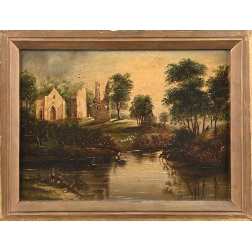 261 - British School, 19th century - Lincluden Abbey, oil on canvas, 24.5 x 34cm