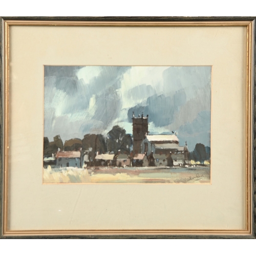 262 - William Selwyn (b. 1933) - Ael Y Garth, Caernarfon, Wales, St Peblig's Church in the background, sig... 