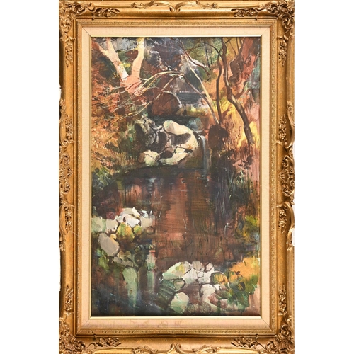 270 - Kenneth Webb RWS RUA (1927-) - Waterfalls in a Secluded Dell, signed, oil on canvas, 75 x 49.5cm... 