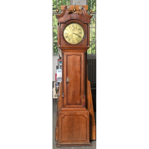 386 - A Victorian mahogany 30-hour longcase clock, the round brass dial inscribed James Bown Matlock, flan... 