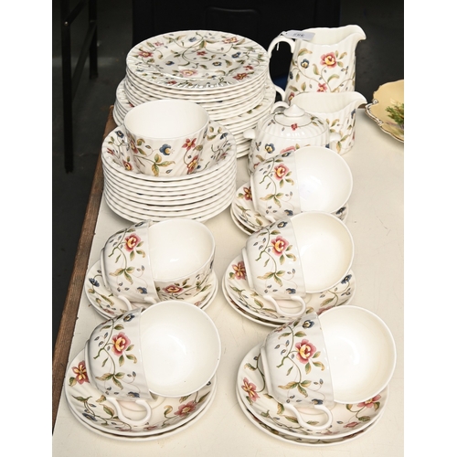 98 - A Minton bone china Tapestry pattern tea service, late 20th c, milk jug 13cm h, printed mark (53)... 