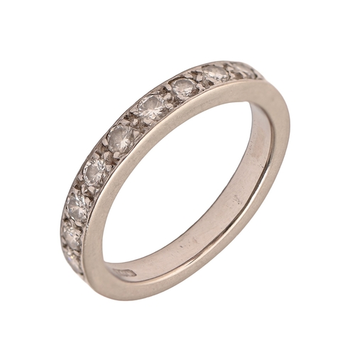 2 - A diamond half eternity ring, in platinum, 8g, size Q