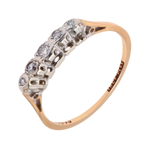 46 - A diamond ring, illusion set, gold hoop marked 18ct PLAT, 2.2g, size P