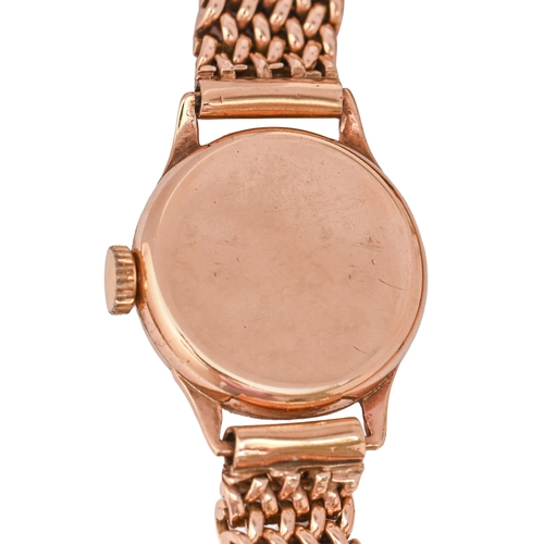 53 - An Omega 9ct gold lady's wristwatch, 2cm diam, Birmingham 1957, on 9ct gold bracelet, 29.7g... 