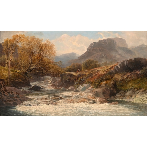 547 - Charles Pettitt (1831-1885) - On The Stream near The Mines, Coniston, signed with monogram and dated... 