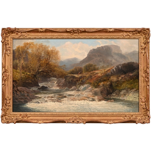 547 - Charles Pettitt (1831-1885) - On The Stream near The Mines, Coniston, signed with monogram and dated... 