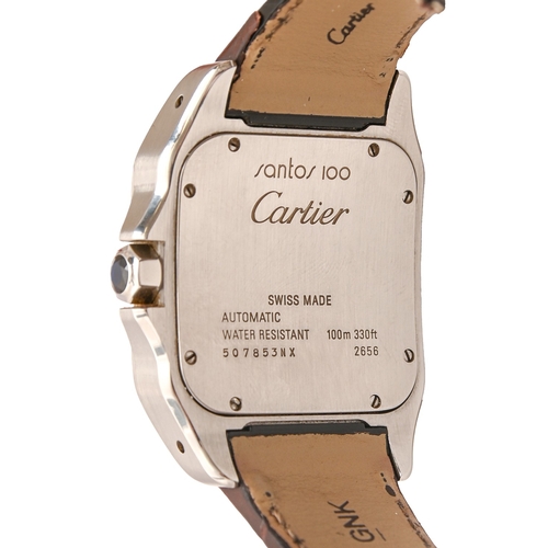 84 - Cartier. An 18ct gold and stainless steel self-winding gentleman's wristwatch, Santos 100, Ref 2656,... 