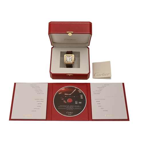 84 - Cartier. An 18ct gold and stainless steel self-winding gentleman's wristwatch, Santos 100, Ref 2656,... 