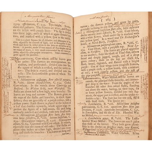 35 - Botany. Wilson (John), A Synopsis of British Plants, in Mr Ray's Method, extensively annotated by a ... 