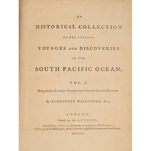 56 - Dalrymple (Alexander), An Historical Collection of the Several Voyages and Discoveries in the South ... 