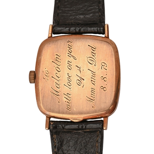 44 - An Omega 9ct gold cushion shaped gentleman's wristwatch, De Ville, Ref 0146/5490, calibre 625 moveme... 