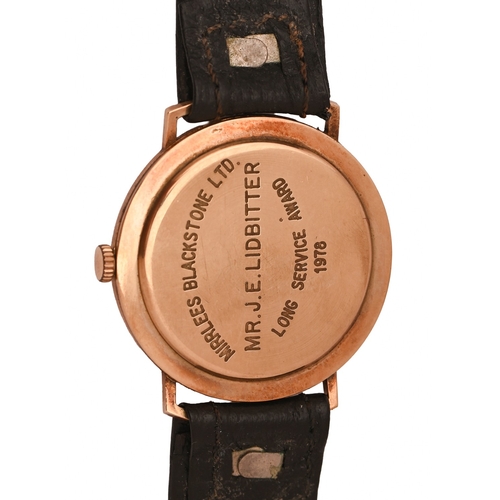 45 - An Ollivant & Botsford 9ct gold gentleman's wristwatch, 3.3cm diam