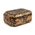A Chinese export gilt black lacquer sewing box, early 19th c, of ...