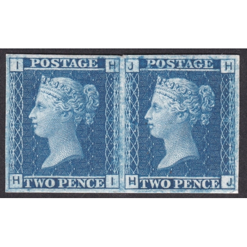 213 - 2d Blue Plate 9 Imperf  Pair on soft card from the Paris Exhibition Proof
DP  Cat £8000