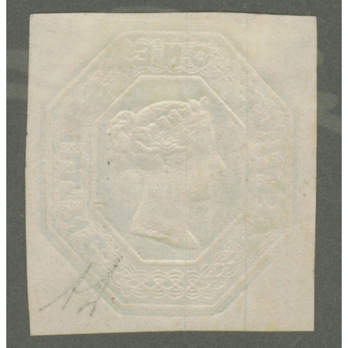 223 - 1847-54 1/- Green Embossed (Die 2) - An exceptional stamp with 4 wide/large margins
and excellent  c... 