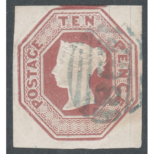 224 - 1847-54 10d Brown Embossed in fine  condition with 4 good to huge
margins cancelled by a neat Blue 8... 