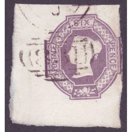 229 - 1847-54 6d Mauve Embossed- impressive corner marginal  -roughtly separated at right
 just affecting ... 