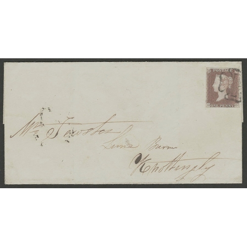 23 - 1841 1d Red (DD) Plate 1b used on cover
 (Boro Bridge and Ferry Bridge town CDS,s on reverse)-Stamp ... 