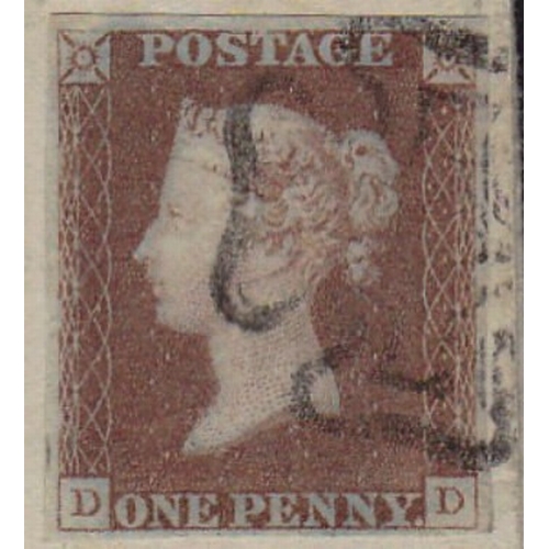 23 - 1841 1d Red (DD) Plate 1b used on cover
 (Boro Bridge and Ferry Bridge town CDS,s on reverse)-Stamp ... 