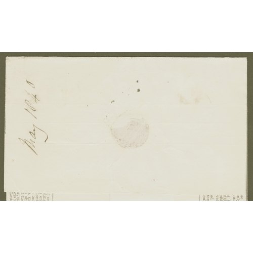 3 - 1d Mulready Letter Sheet (A23) used on 9th May 1840- Dated CDS on reverse
 but indistinct though jus... 